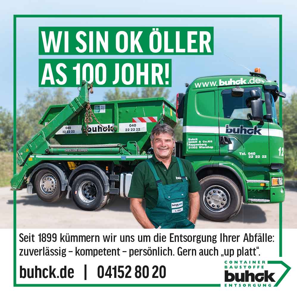 NVBG Niederdeutschen Volksbühne Geesthacht e.V. - Anzeigen Kunden Sponsoren - Buhck Container Baustoffe Entsorgung