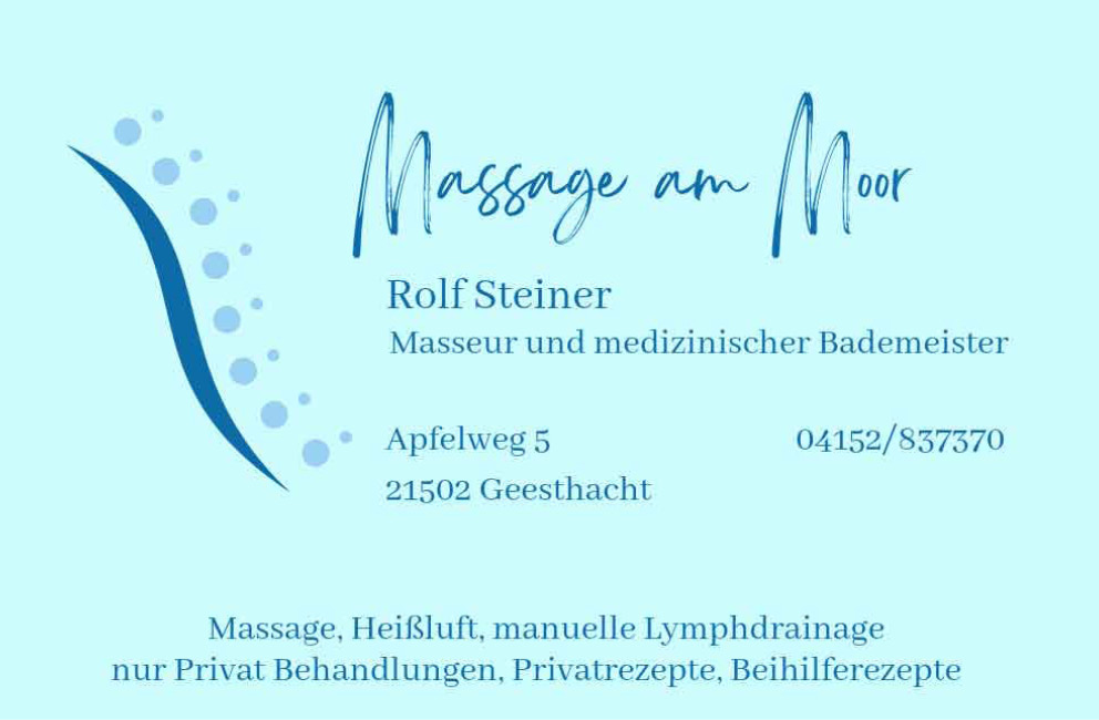 NVBG Niederdeutschen Volksbühne Geesthacht e.V. - Anzeigen Kunden Sponsoren - Massage am Moor